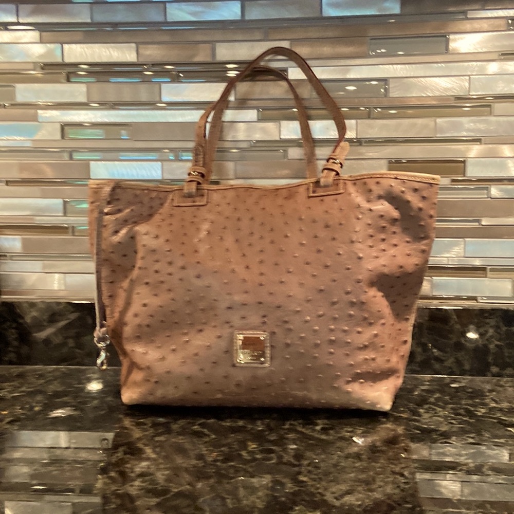 Beautiful ostrich skin tan D&B tote